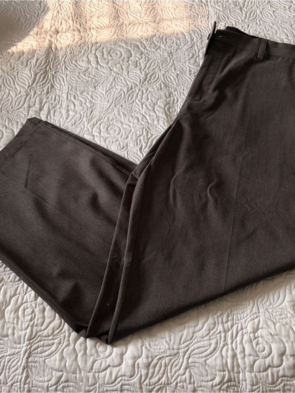 Men's Big & Tall Charcoal Grey Dress Pants - Classic Straight Fit